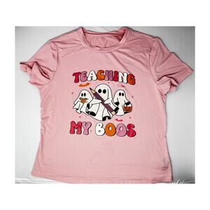 Teacher Tshirt Teaching My Boos Size M Pre-Owned light stains Halloween Educator